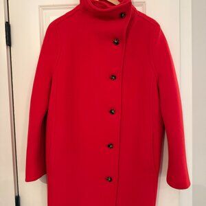 J.CREW Nello Gori Stadium Cloth Cocoon Coat Wool Blend Red 6